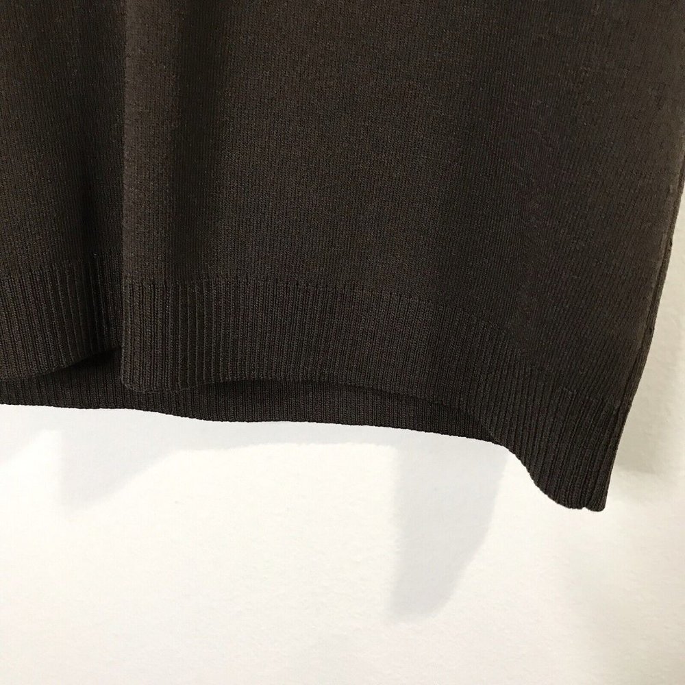Ann Taylor Loft Brown Sweater Tank Top Shirt Size Large L Stretch Knit Blouse - Picture 4 of 9
